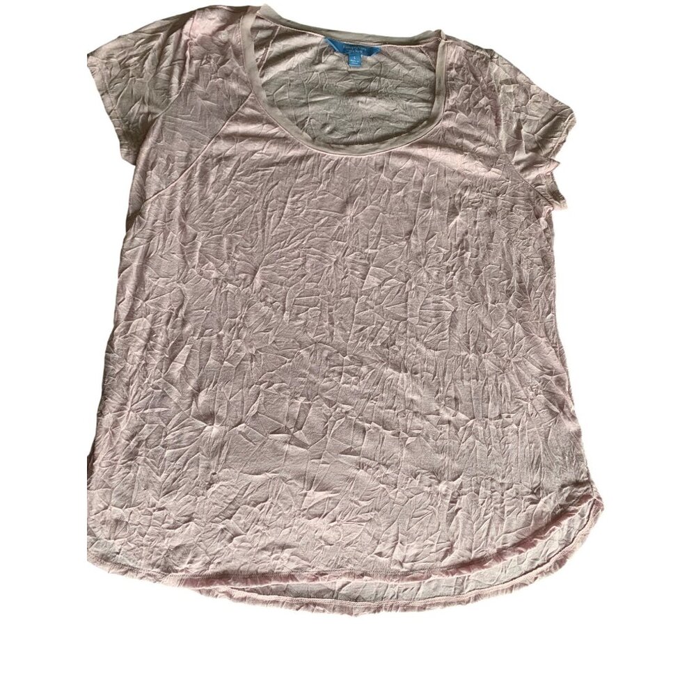 Simply Vera Vera Wang Womens Light Pink Textured Top Large